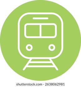 Light Green Circular Metro Train Illustration