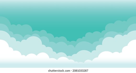 light green clouds against a light green sky with a gradient