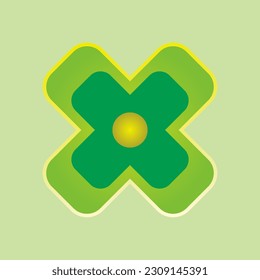 hellgrünes Kleeblatt-Logo, Vektorgrafik