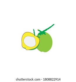 light green coconut vector design ilustration icon templat
