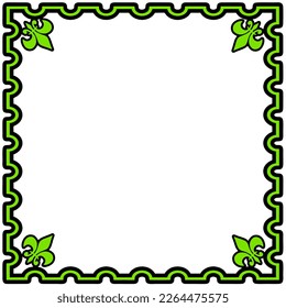 light green color frame pattern on white background