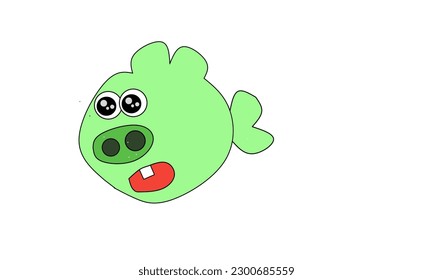light green color lucy pig head design