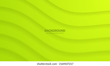 Light Green Color Minimal Morph Smooth Curved Bent Lines Material Design 3D Vector Blurred Abstract Background. Warped Layered Ripple Structure Geometric Wallpaper. Render Abstraction Tilt Strips Back