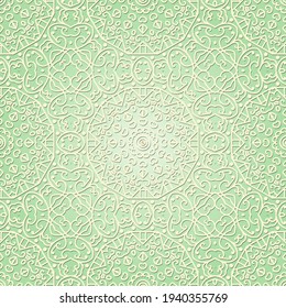 Light green color seamless pattern.Floral background.Floral tiles design.
