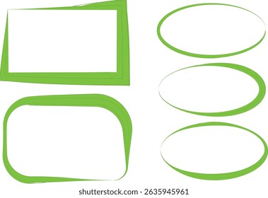 Conjunto de Formas de marcos irregulares abstractos de color verde claro