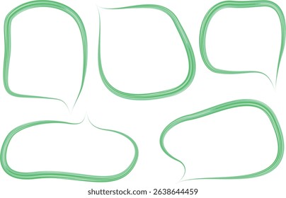 light green colorful art line pattern speech bubbles set