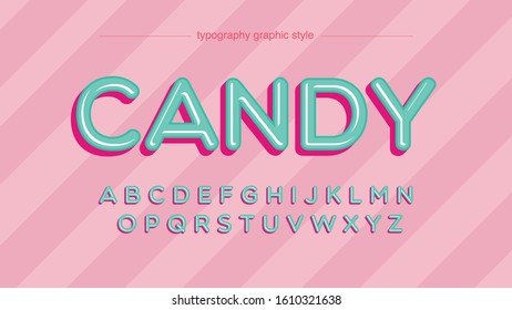 Light Green Colorful Rounded Typography Artistic Font