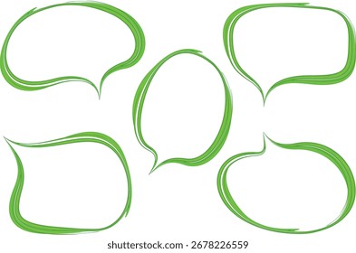 Conjunto de Formas de burbujas de discurso de colores verdes claros