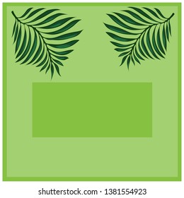 
Light green cover for a notebook with tropical leaves.