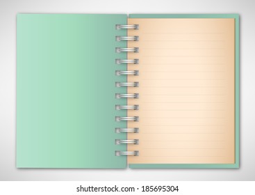 Light Green Cover Notebook Vector 