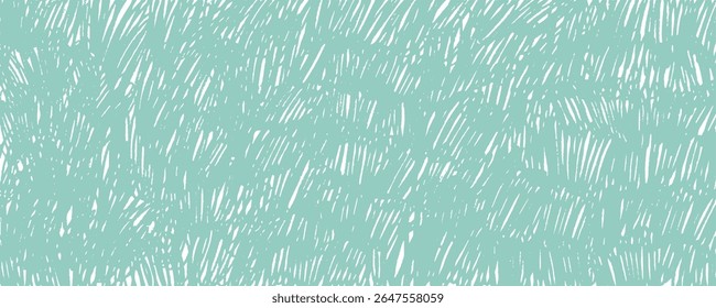 Light green crosshatch background. Childish colorful pencil texture banner. Grass effect background. Crayon or pencil cross hatch. Messy short lines texture banner. Organic sketch illustration.