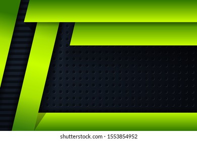 light Green and dark Blue geometric background vector overlap layer on dark space for background design.stripped and dot pattern. border. 
