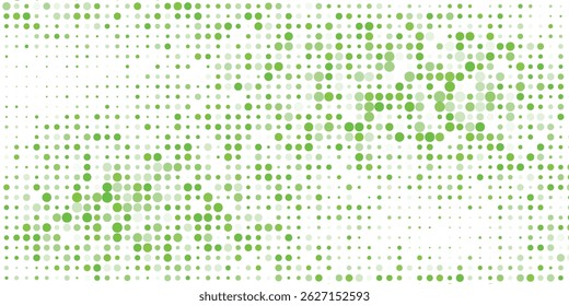 Light Green, Dark Green vector layout, halftone horizontal. circle pattern, with irregular shapes.  Geometric pattern in halftone style, suitable for Design element posters, theme, card, banner.