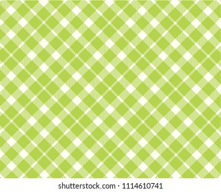 Light green diagonal Firebrick Gingham pattern. Texture from rhombus/squares for - plaid, tablecloths, clothes, shirts, dresses, paper and other textile products.