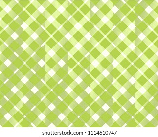 Light green diagonal Firebrick Gingham pattern. Texture from rhombus/squares for - plaid, tablecloths, clothes, shirts, dresses, paper and other textile products.