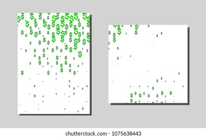 Light Green dollar sign vector layout for Leaflets. Abstract booklet on colored background with gradient. 