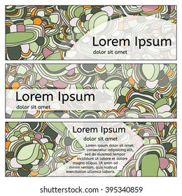 Light green doodle banners
