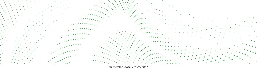 Fondo de onda punteado verde claro con Ilustración vectorial de movimiento abstracto suave