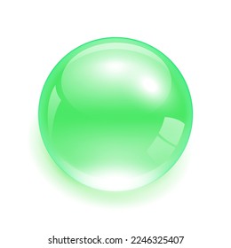 Agua de gota verde claro Aislada sobre fondo blanco. Complejo de vitaminas de solución de colágeno de la naturaleza. Tratamiento de belleza nutrición diseño de cuidado de la piel. Vector Realista 3D.