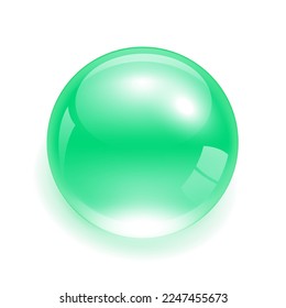 Agua de gota verde claro Aislada sobre fondo blanco. Complejo de vitaminas de solución de colágeno de la naturaleza. Tratamiento de belleza nutrición diseño de cuidado de la piel. Vector Realista 3D.
