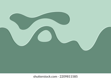 Light green dynamic fluid volume shape. Wavy plastic abstract illustration. Smooth stains design background.