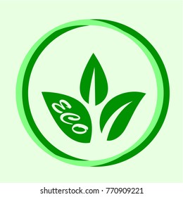 light green eco logo vector design