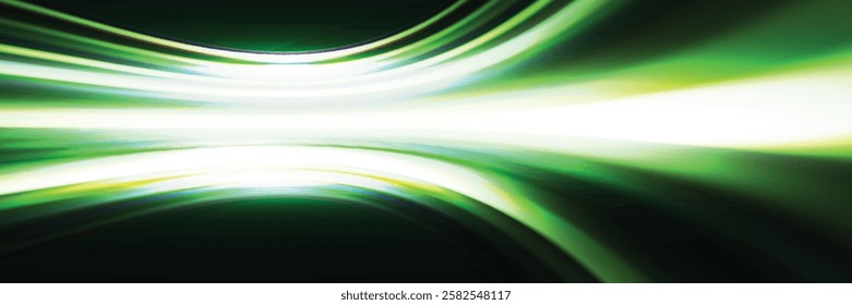 Light green effect reflections, neon illumination in white colors. Bright light lens. Police light effects, lines. Shiny stars, glowing sparks on a black background
