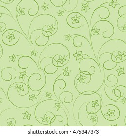 light green floral background - vector seamless pattern with flowers. For cover, textile, wrapping paper, wallpaper