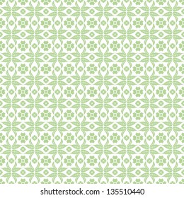 Light green floral pattern on a white background, seamless repeating design