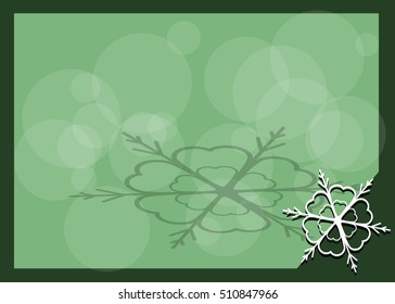 Light green frame with snowflake in the corner