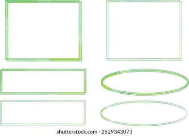 light green frames abstract decorative set