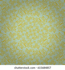 Light green geometrical seamless pattern in chinese floral style. Flat mosaic repeatable backdrop. Colorful, symmetric design for fabric, textile, wallpaper or other purpose.