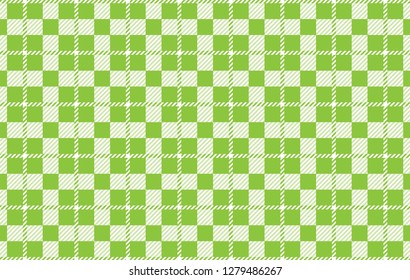 Light green Gingham pattern. Texture from rhombus for - plaid, tablecloths,shirts,dresses,paper,bedding,blankets,quilts and other textile products.Vector illustration. - Vector