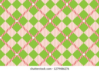 Light green Gingham pattern. Texture from rhombus for - plaid, tablecloths,shirts,dresses,paper,bedding,blankets,quilts and other textile products.Vector illustration. - Vector