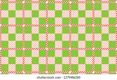 Light green Gingham pattern. Texture from rhombus for - plaid, tablecloths,shirts,dresses,paper,bedding,blankets,quilts and other textile products.Vector illustration. - Vector