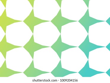Light green gradient vector background of pentagons. Geometrical pattern. 
