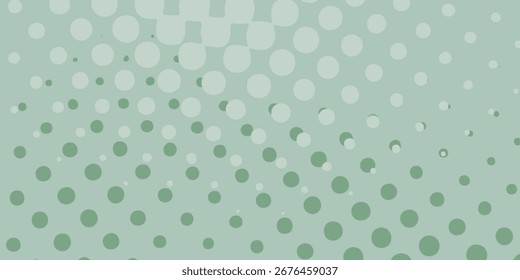 A light green halftone pattern with circles varying in size, creating a gradient effect across the surface.