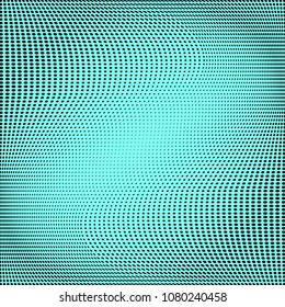 Light green halftone pattern. Gradient polka dots background. Modern vector illustration. Abstract curves. Points backdrop. Dotted spotted pattern. Monochrome template for web design
