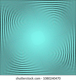 Light green halftone pattern. Gradient polka dots background. Modern vector illustration. Abstract curves. Points backdrop. Dotted spotted pattern. Monochrome template for web design