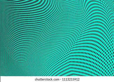 Light green halftone pattern. Gradient polka dots background. Modern vector illustration. Soft curves and lines. Dynamic backdrop. Dotted spotted pattern. Monochrome template for web design, covers