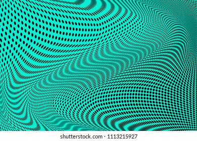 Light green halftone pattern. Gradient polka dots background. Modern vector illustration. Soft curves and lines. Dynamic backdrop. Dotted spotted pattern. Monochrome template for web design, covers