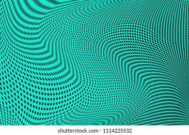 Light green halftone pattern. Gradient polka dots background. Modern vector illustration. Soft curves and lines. Dynamic backdrop. Dotted spotted pattern. Monochrome template for web design, covers