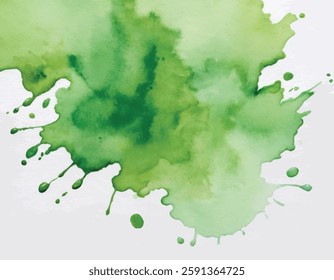 Light green hand painting watercolour stain background