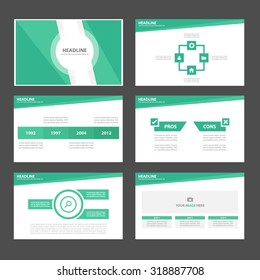 Light green Infographic elements presentation template flat design set for brochure flyer leaflet