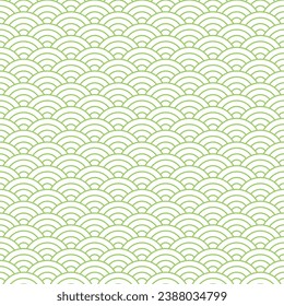 Light green Japanese wave pattern background. Japanese seamless pattern vector. Waves background illustration. for clothing, wrapping paper, backdrop, background, gift card.