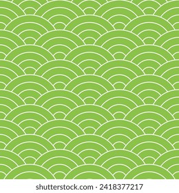 Light green Japanese wave pattern background. Japanese seamless pattern vector. Waves background illustration. for clothing, wrapping paper, backdrop, background, gift card.