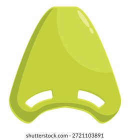Hellgrünes Kickboard, das auf der Oberfläche eines Schwimmbeckens schwimmt, bereit für eine lustige Schwimmsitzung