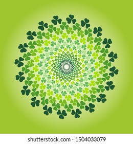 Light Green Leaves Circle repeating Decorative Pattern fresh vector Background design in world environment earth day
