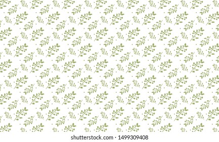 Light Green Lily Leaves with Dots Pattern Background