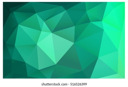 Light Green Low poly crystal background. Polygon design pattern. Low poly vector illustration, low polygon background.